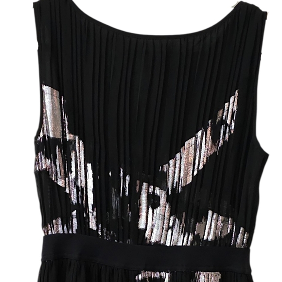 BCBGMAXAZRIA Black & Silver Zariah Pleated Cocktail Dress Size XXS - Picture 6 of 9